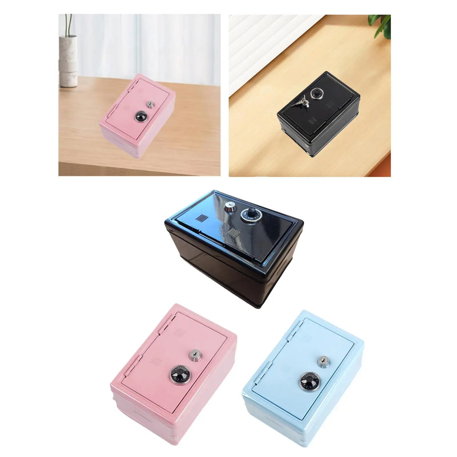 Iron Piggy Bank Coin Bank Organizer Cash Saving with Drop Box Safe for