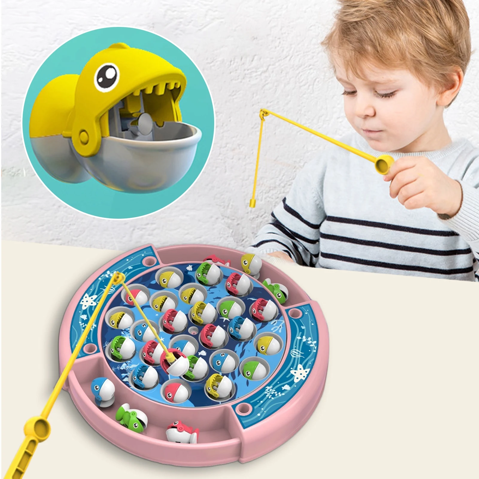 Baby Fishing Toy Magnetic Fishing Reel Electric Rotating Musical Toy  Montessori Fish Game for Children 2 To 5 Year Old Kids Gift - AliExpress