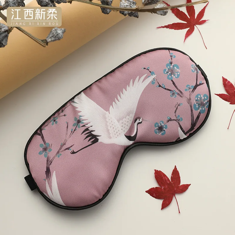 Silk Sleeping Eye Mask Cover for Women Men Breathable Eye Mask for Travel Home Nap Light Blocking Wrinkle Reduction Comfortable