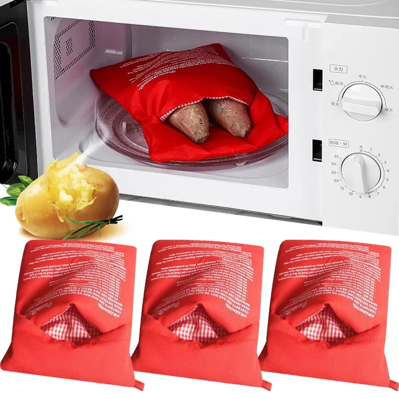 Sac de pommes de terre au micro-ondes réutilisable Express sac de cuiseur de pommes de terre au four pommes de terre parfaites 4 minutes pochette de cuisson rouge 1 Sac de pommes de terre au micro-ondes réutilisable Express sac de cuiseur de pommes de terre au four pommes de terre parfaites 4 minutes pochette de cuisson rouge 1