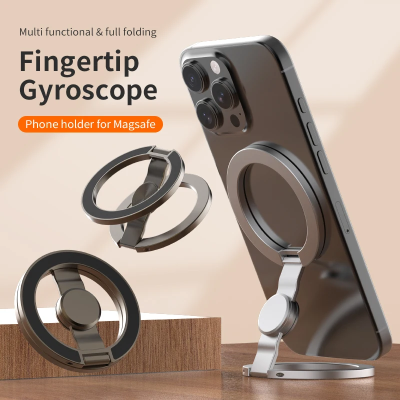 2025 Double-Sided MagSafe Phone Holder for iPhone 14/15/16, Foldable 360° thumbnail 4