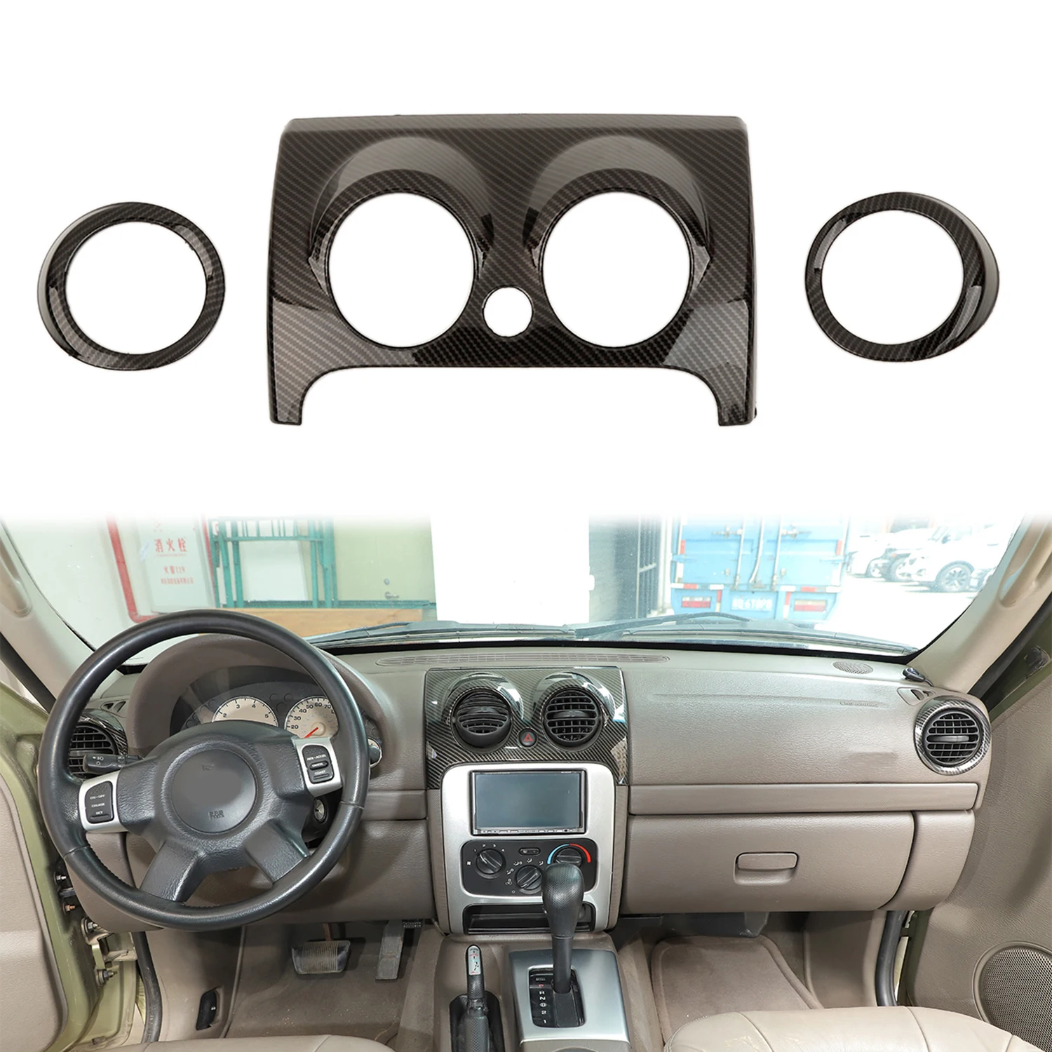 

Central Console AC Vent Outlet Panel Decoration Cover Trim for Jeep Liberty 1999-2006 ABS Stickers Car Interior Accessories
