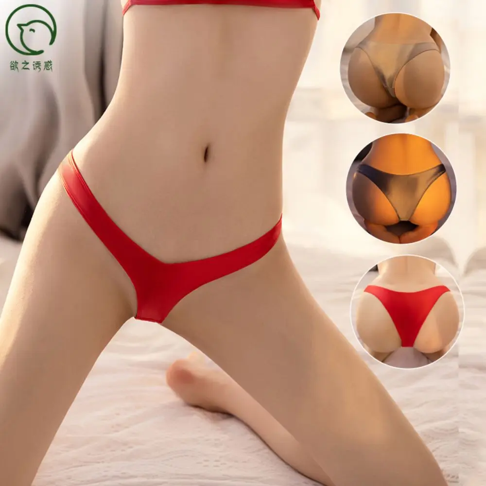 

Sexy Women'S Underwear Thong Sexy Low Waisted Briefs Breathable Oily High Elastic Underwear And Fun Lingerie