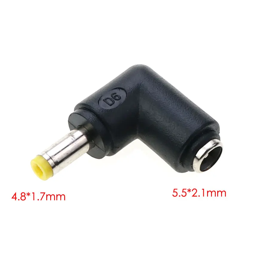 YuXi 5.5*2.1mm 암 잭-3.5*1.35 4.0*1.7 4.8*1.7 5.5*2.5mm 수 플러그 직각 Dc 전원 커넥터 어댑터 노트북