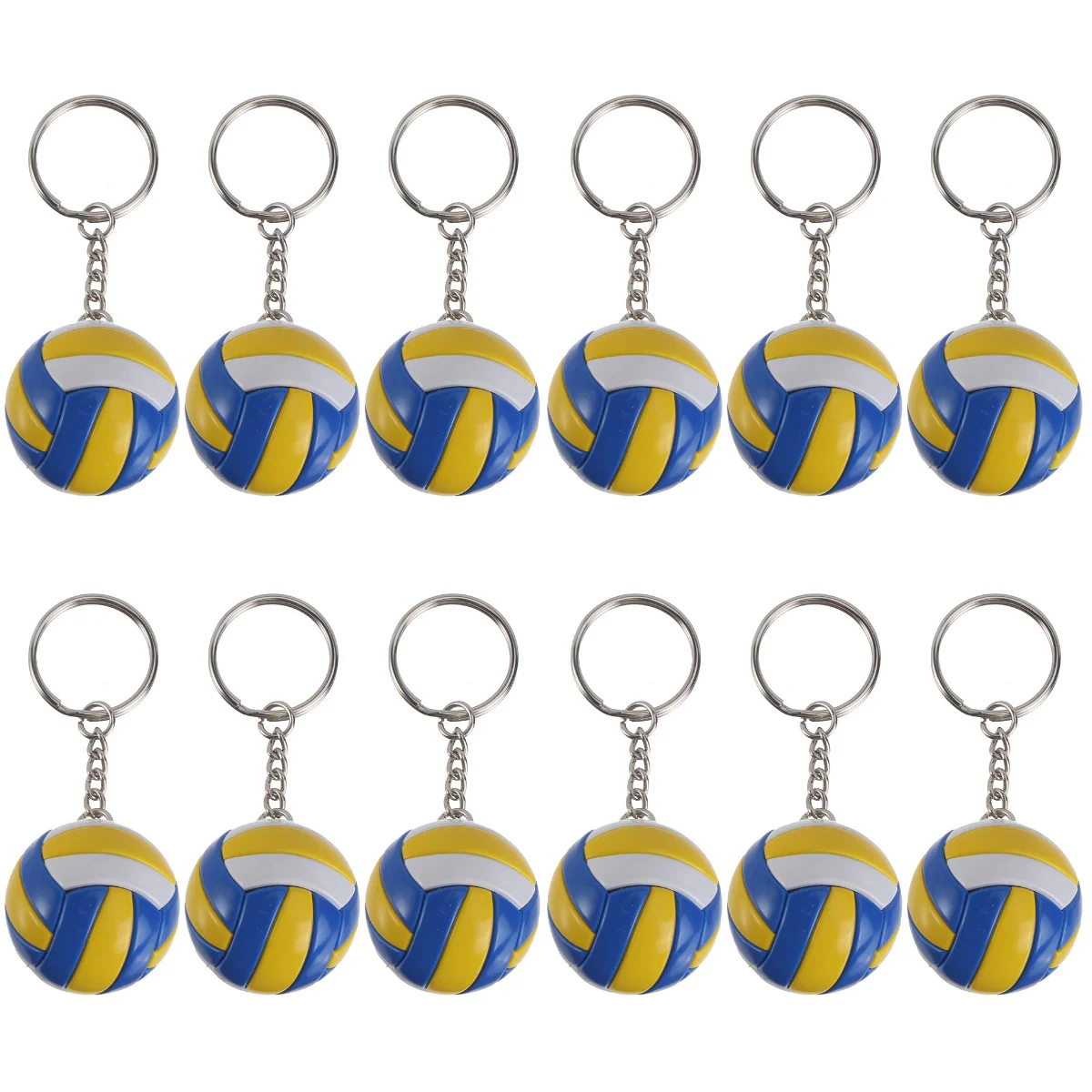 12 Pcs Volleyball Keychain Sports Ring Three-dimensional Chic Keyring Pu Player Charm Souvenir 5 pcs key chain mini backpack keychain ring pendant bag charm baseball keychains women sports party favors kids miss