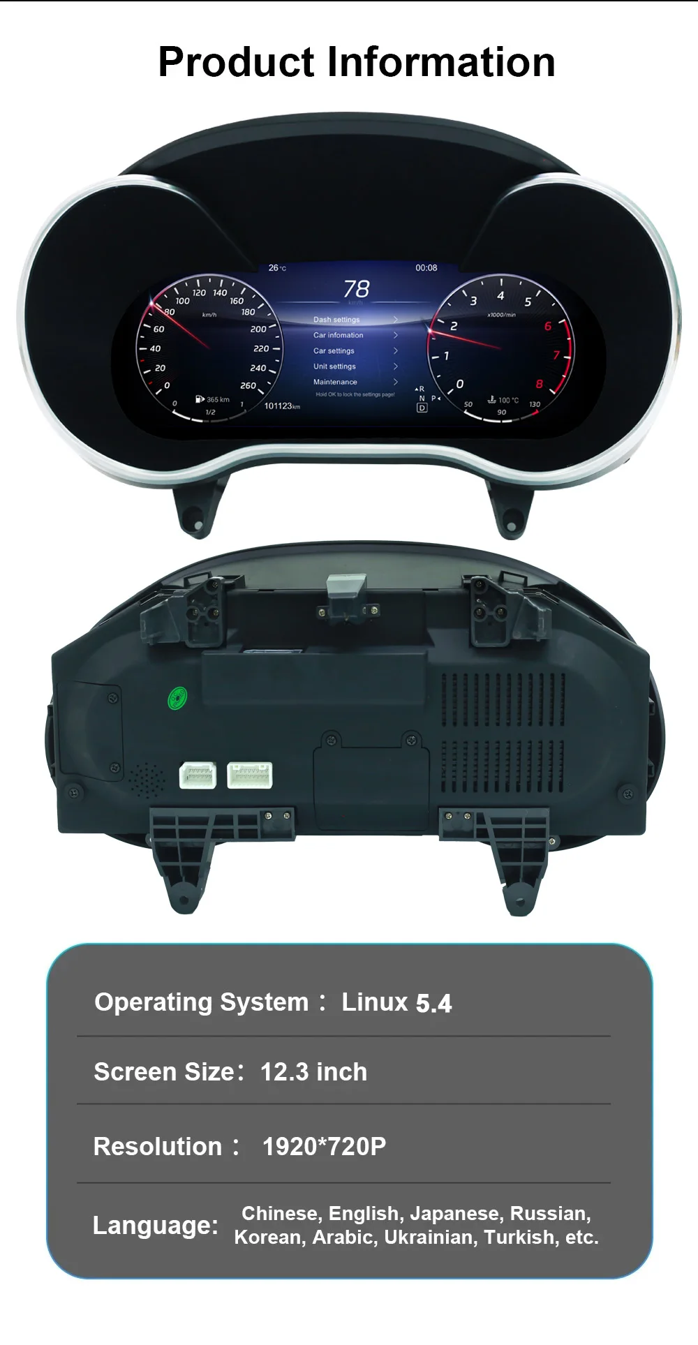 Digital Instrument Cluster For Mercedes-Benz New C-Class W204 2015–2019 Speedome