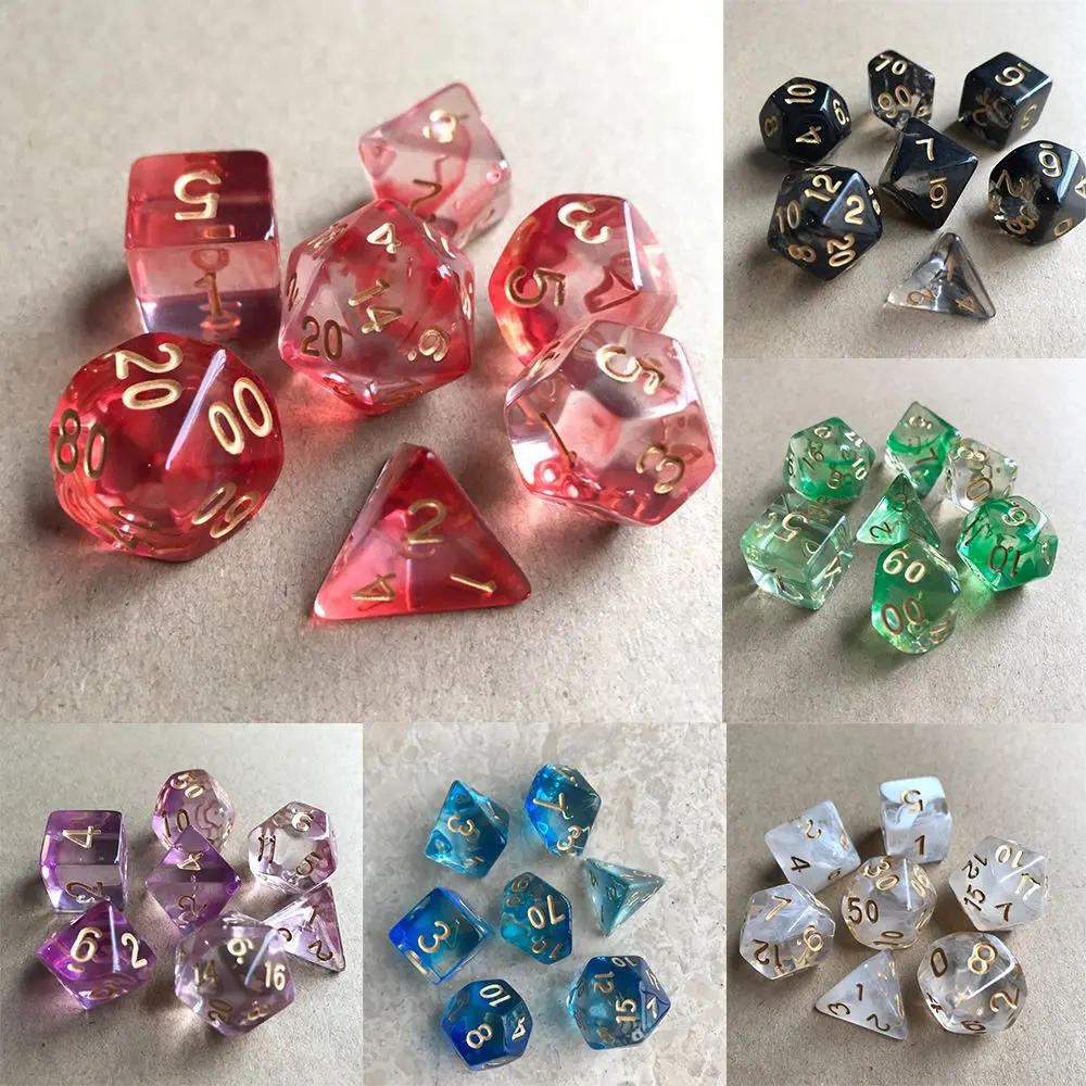 2 Sets DND Dice Set Black White D&D Dice Smoke LAMJAM