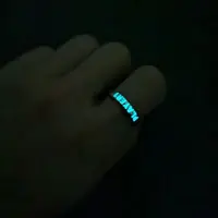 Luminous Ring for Women Men Creative Glowing in the Dark Player 1 Player 2 Matching Gaming Ring for Couple Valentine's Day Gift 2