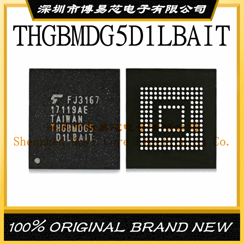 THBMDG5D1LBAIT 4G 스몰 사이즈 eMMC 플래시 메모리 칩 입자 버전 5.0 0-10