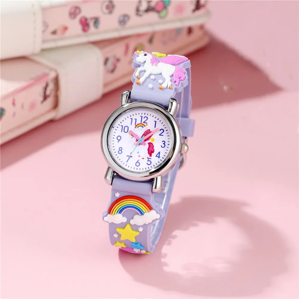 New Style CHILDREN'S Watch Love Rainbow Pony Kid Quartz Watch Plastic Strap 3