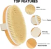 Handheld portable shower brush Natural Wooden Wet Dry Skin Body Bristle Brush Soft SPA Brush Bath Massager 6