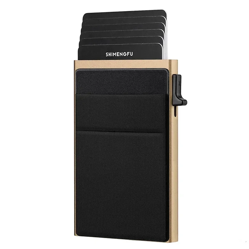 Sleek RFID Blocking Metal Wallet - Minimalist Card Holder with Secure Protection
