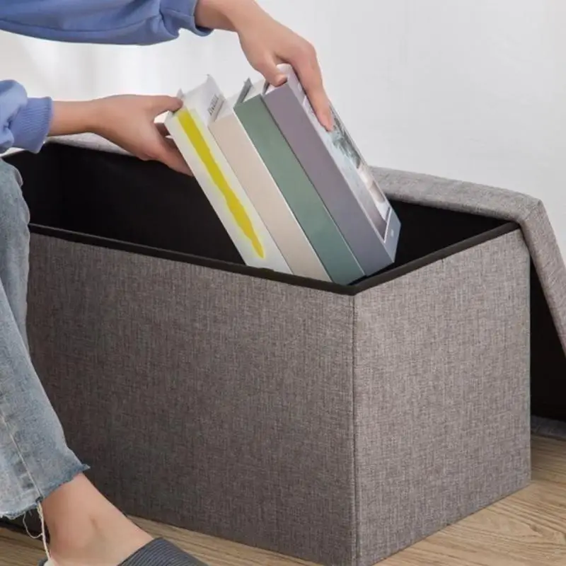 Skládací ottoman lavice Seat multifunkční bota mění stolice bavlna prádlo noha oddech stolice obdélníkové úložný bin skříňka