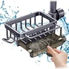Kitchen Sink Faucet Organizer Shelf Metal Storage Rack Soap Sponge Holder Filter Basket Water Strainer Adjustable Switch Rack 4