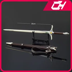 30cm Queen of The Elves Medieval Weapon Movies TV Peripheral Metal Katana Samurai Sword Accessories Keychain Gifts Toys for Boys
