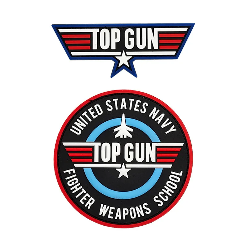Top Gun Pvc Hook And Loop Badge Droplet Soft Magic Zaino Adesivi Vestiti Cappello Patch Glow In The Dark Appliques Armband