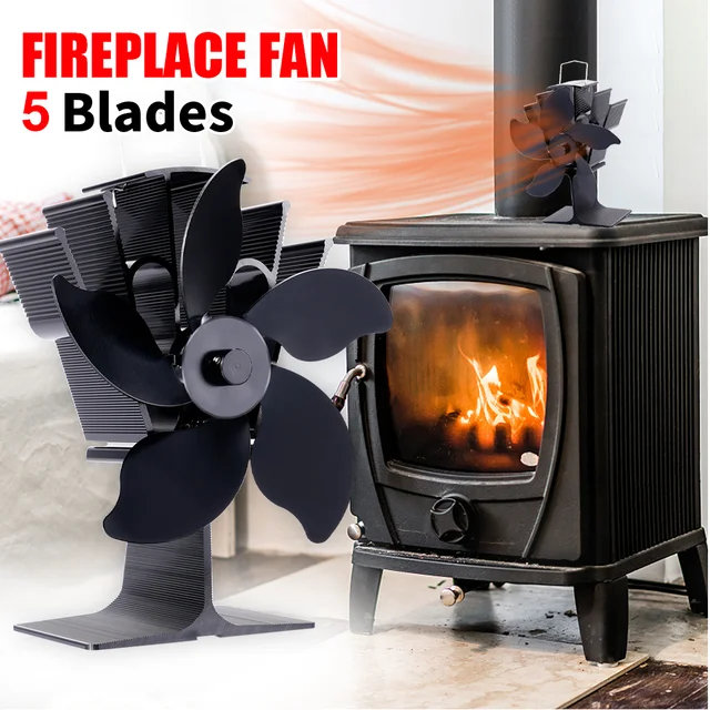 5 Blades Heat Powered Stove Fan No Battery or Electricity Required  Fireplace Fan Log Wood Burner Eco Fan Saving Home Heater Fan - AliExpress