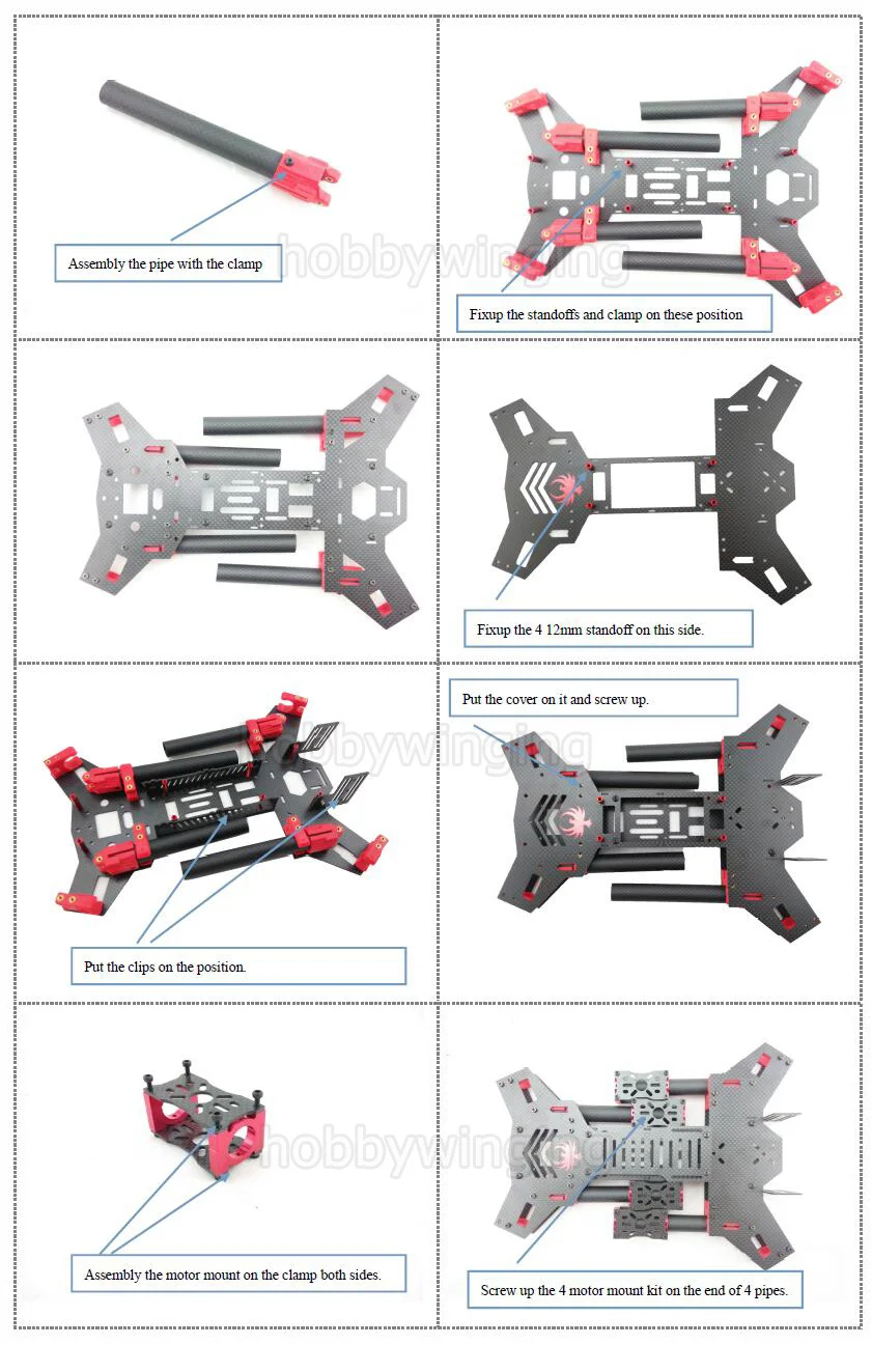 JMRRC H680 Carbon Fiber Folding FPV Quadcopter Aircraft Frame Kit with