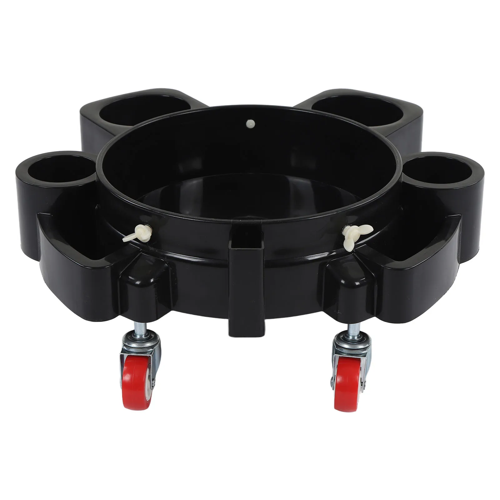 Rolling Bucket Dolly Zwart Multifunctionele Rollend Dolly voor Autodetailing Wassen met 5 Zware Zwenkwielen