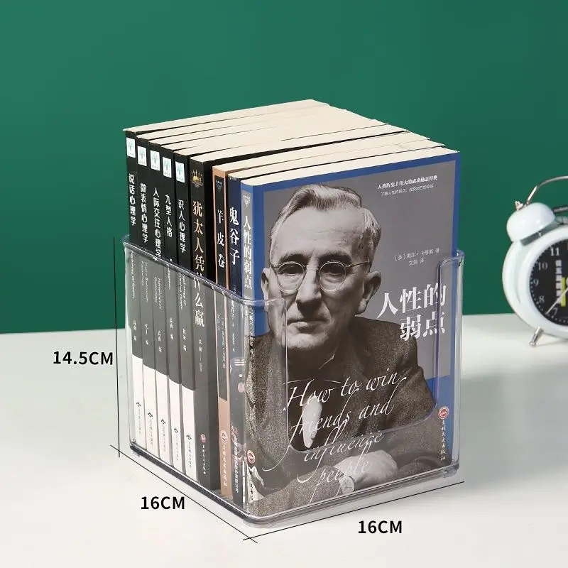 Transparent And Minimalist Magazine Storage And Organization Shelf Desktop Bookshelf Dust-Proof Storage Book Box For Writer