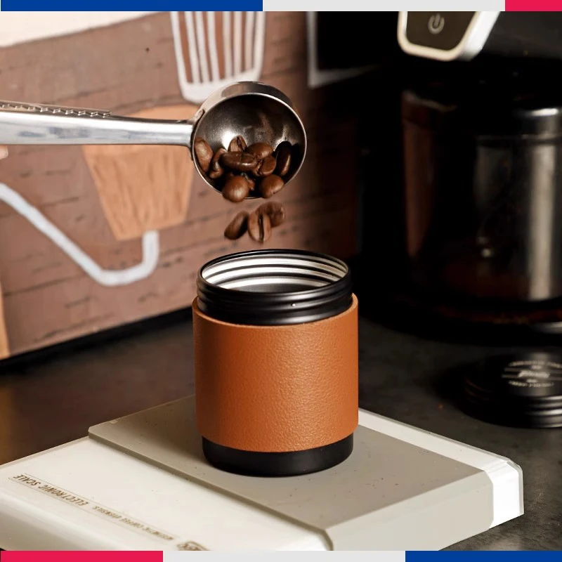 Storage jar Portable Aluminum Coffee Bean Storage Jar Threaded Seal Moisture Proof Compact Multi Functional Freshness Preservation