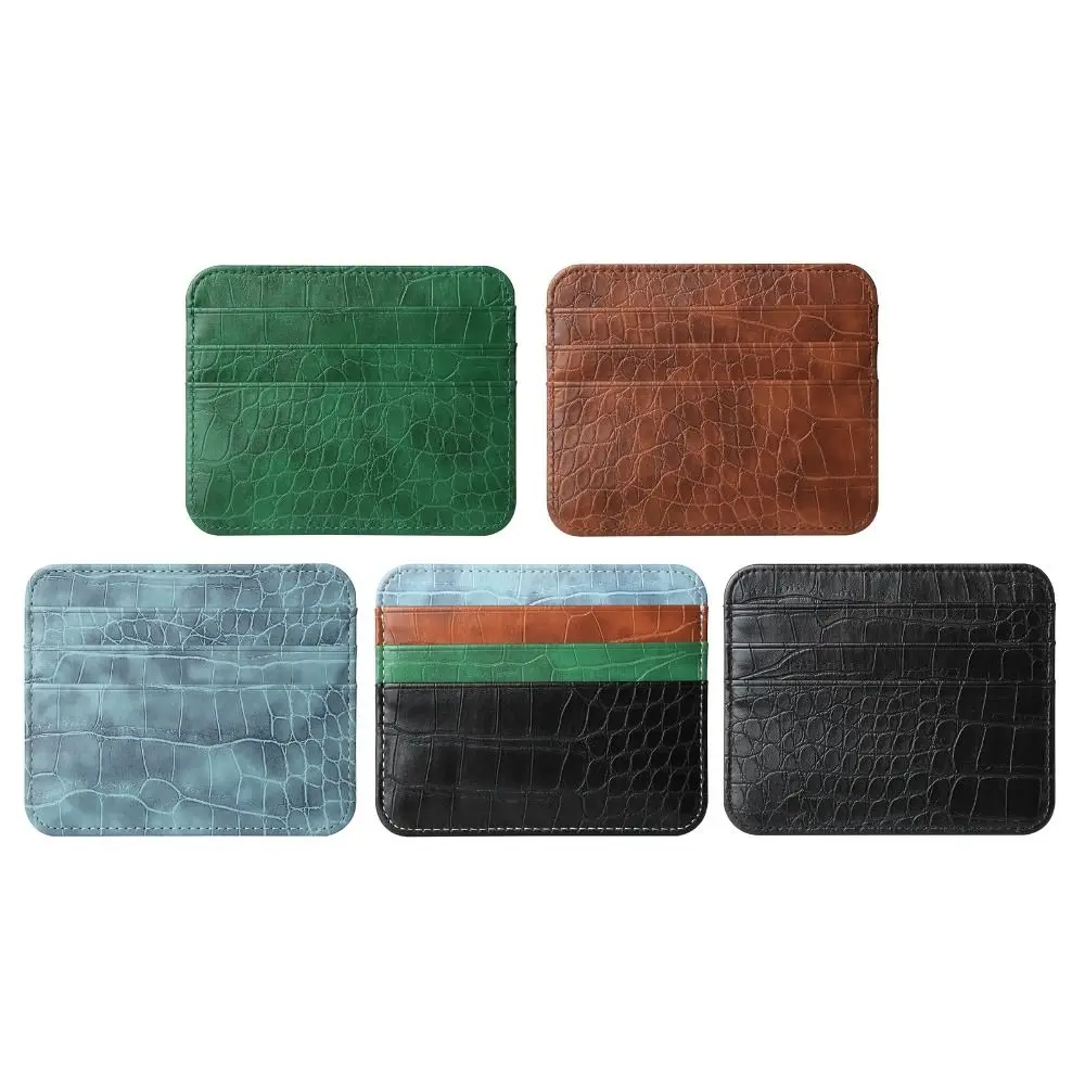Ultra dünne pu Leder Kreditkarten hülle Karten aufbewahrung doppelseitige Karten halter Organizer Münz beutel Brieftasche Kartens chutz – Detail 1