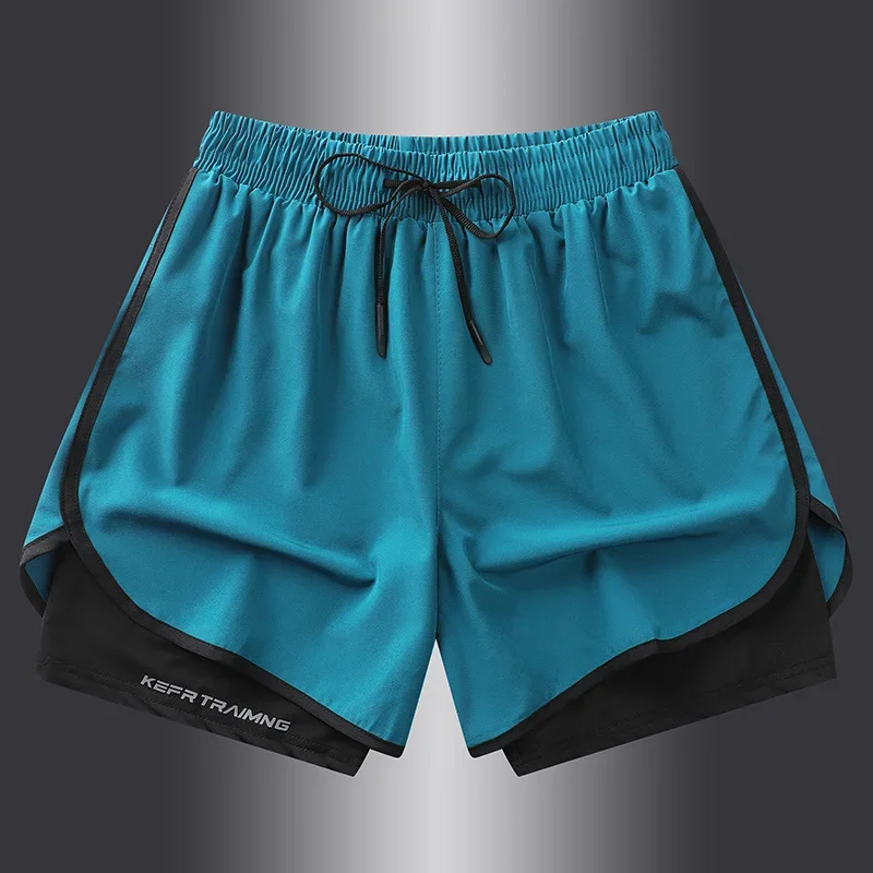 Track Shorts Man Running Training Fake Two Pieces Summer Men's and Women's Quick Drying Three Point Fitness Lining Sports Shorts 1