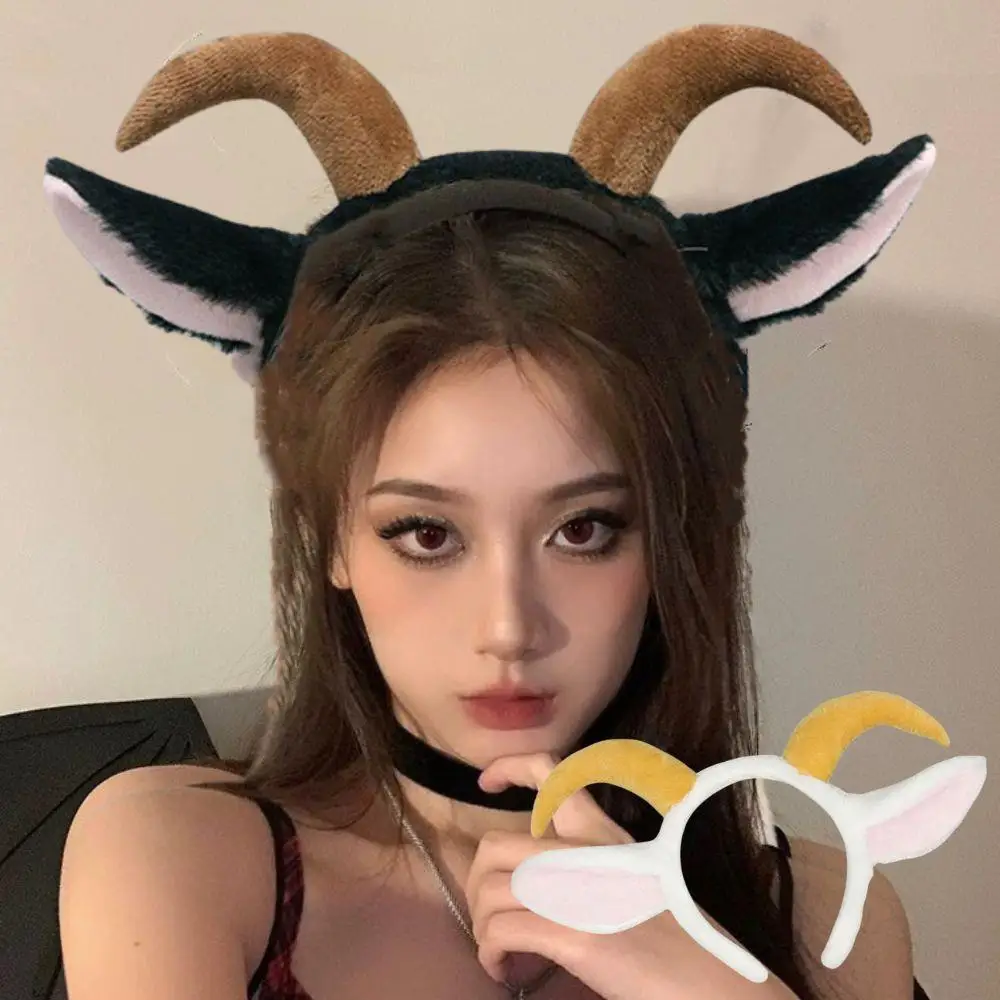 Lolita Plush Hair Hoop Animal Puppy Lamb Ears Headwear Furry Headband Cute Headdress DIY Anime Fancy Dress Cosplay Accessories