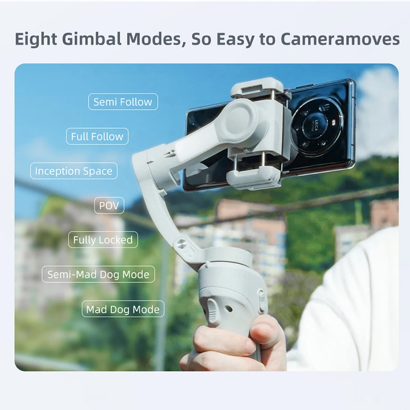 Gimbal Stabilizer with Fill Light For Smartphone 3-Axis Anti Shake Handheld with Tripod Foldable For iPhone Android Vlog