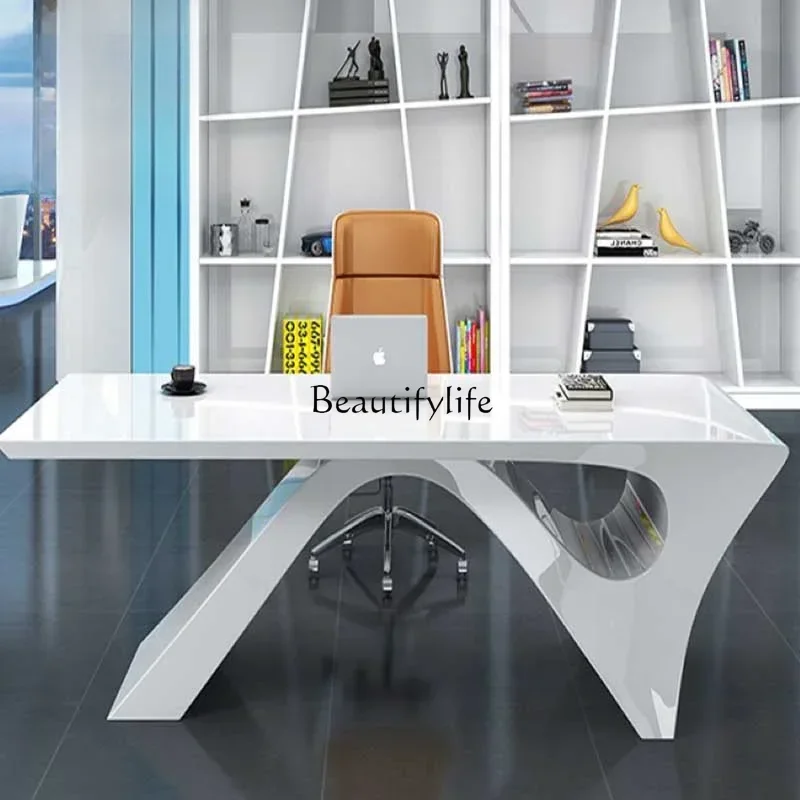 Bureau de jeu blanc grand ménage luxe ordinateur portable bureau coin exécutif écriture Mesa Ordenador meubles