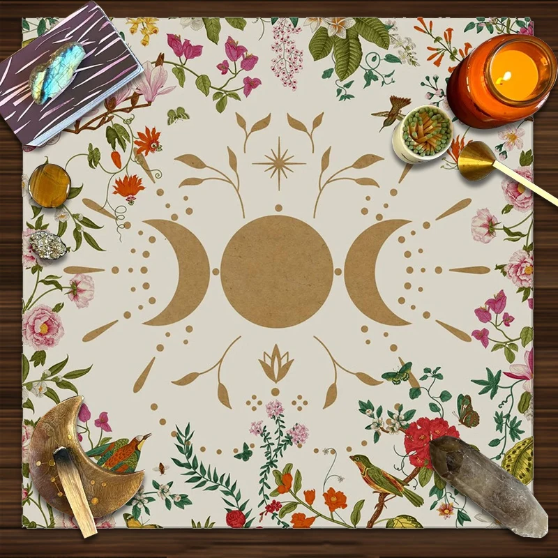 Triple Moon Altar Cloth Alter Cloth Tarot For Tarot Card Table Cloth Tarot Tablecloth Spread Tarot Reading moon Phase Mat Altar Decor Witchy Witch