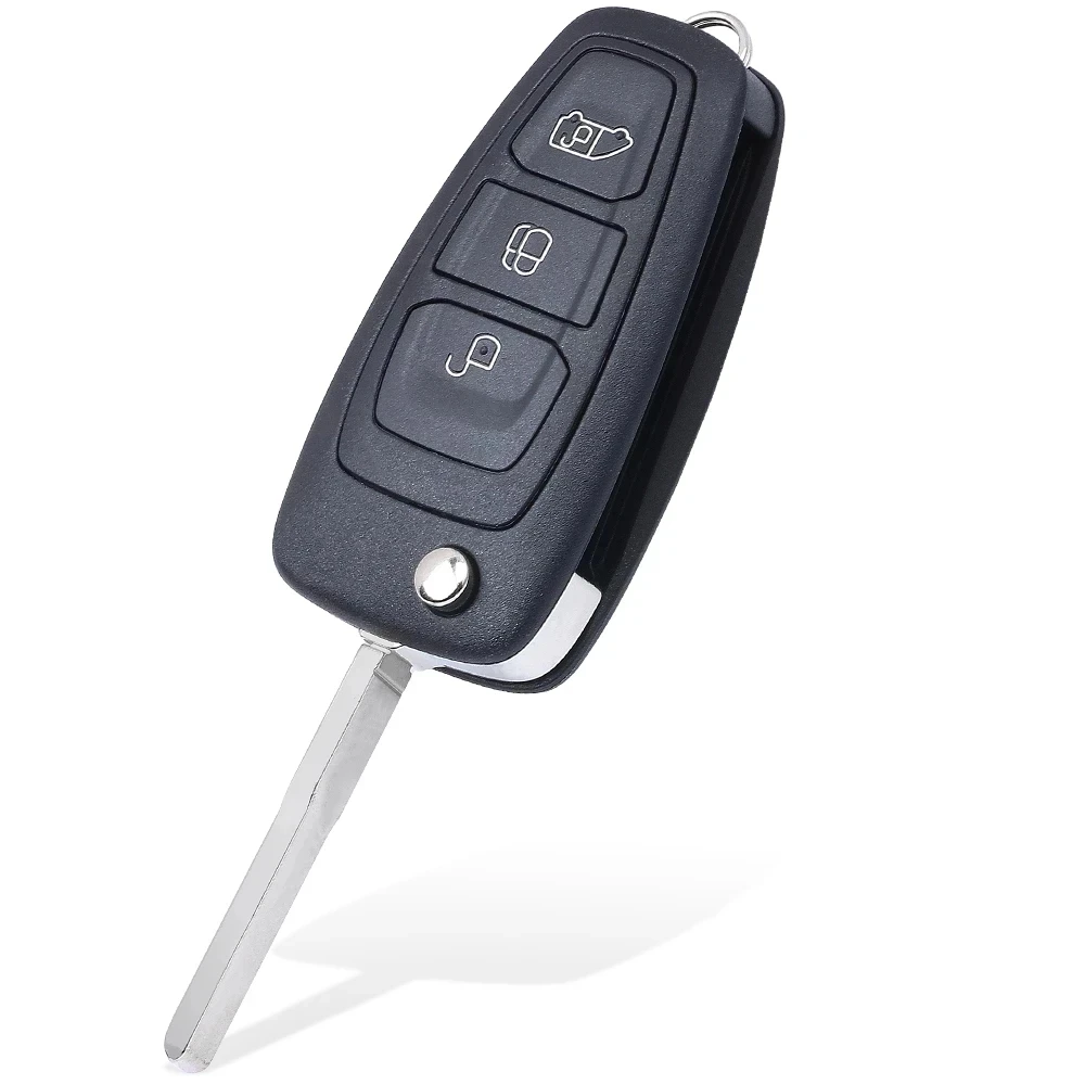 Car Remote Key KEYECU 3 Buttons 433MHz ID49 for Ford Transit / Transit Custom/ Tourneo 2015-Flip Remote Key Fob GK2T-15K601-AB / AA