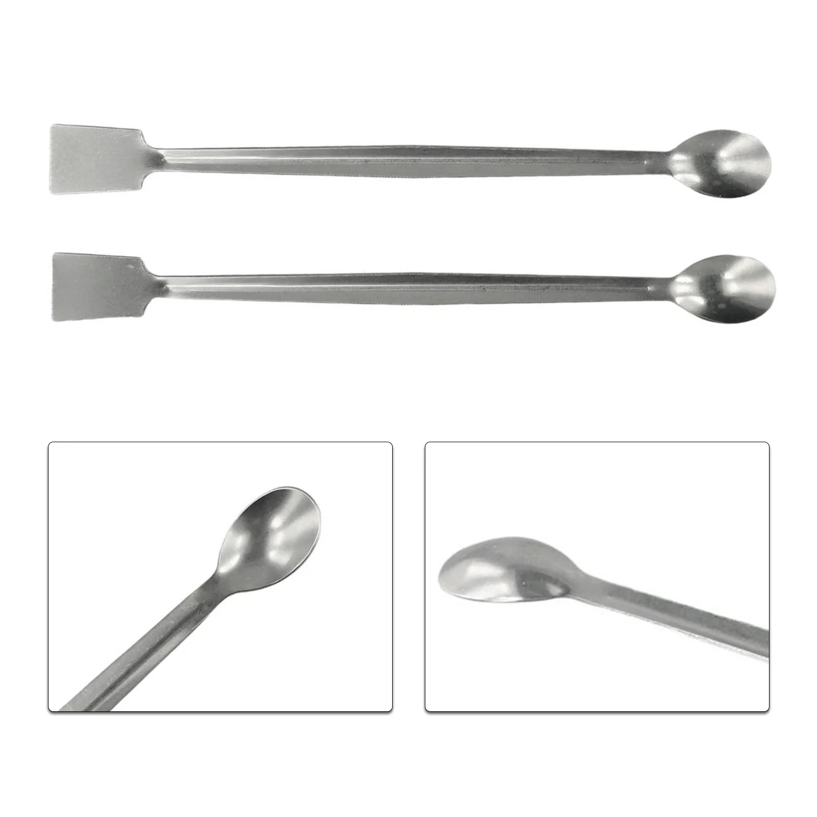 Stainless Steel Lab Sampling Spoon Spatula 20cm Double End Reagent Spoon Chemistry / Dental Experiment Hand Tool 2Pcs,lab spoon spatula
