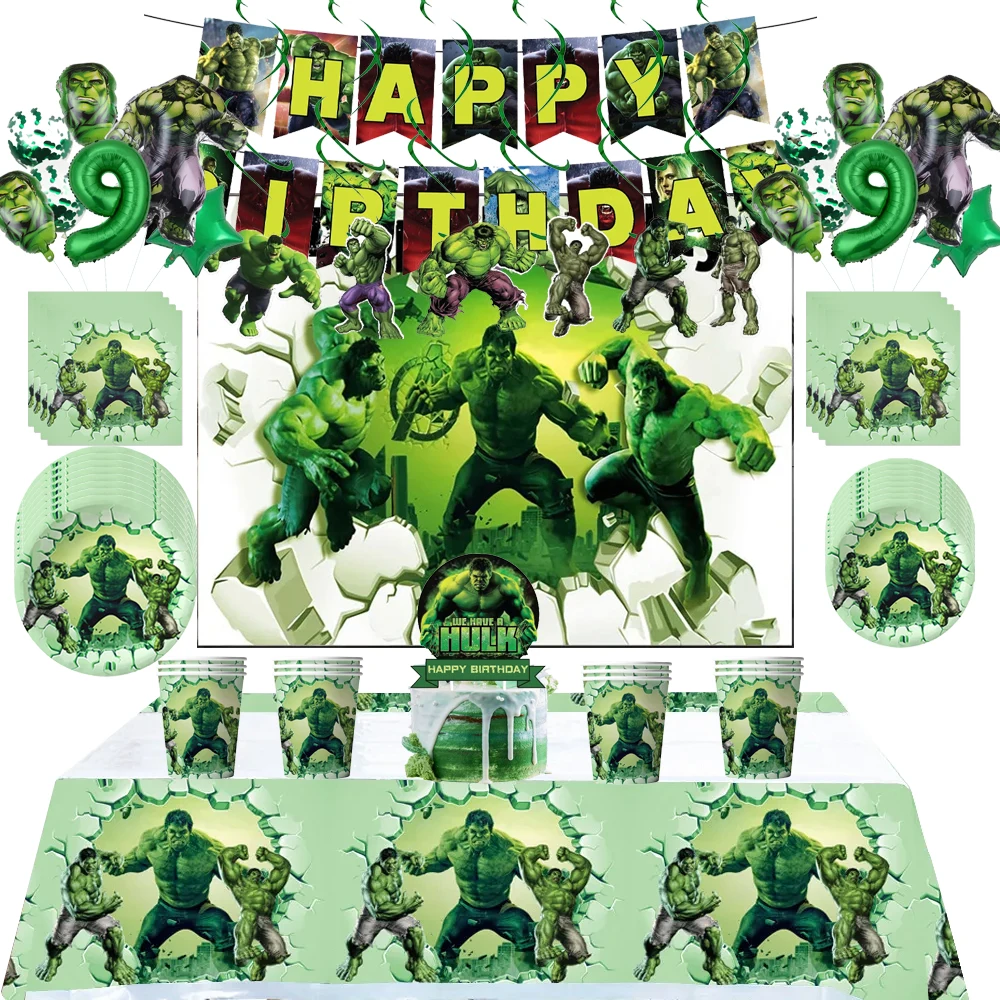 SuperheroAvengersHulkBirthdayPartyDecorationsTablewareCups