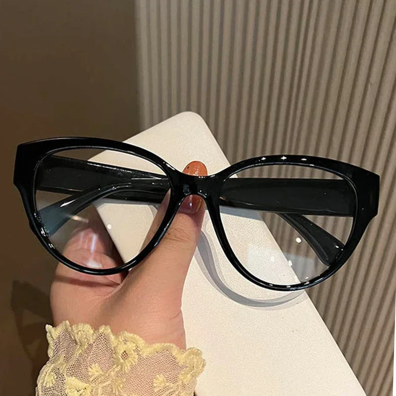 Blue Light Blocking Ladies Myopia Eyeglasses with Diopter Luxury Large Frame Finished Minus Sunglasses Prescription 0 To -4.0 2
