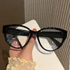 Blue Light Blocking Ladies Myopia Eyeglasses with Diopter Luxury Large Frame Finished Minus Sunglasses Prescription 0 To -4.0 2