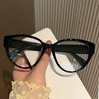 Blue Light Blocking Ladies Myopia Eyeglasses with Diopter Luxury Large Frame Finished Minus Sunglasses Prescription 0 To -4.0 2