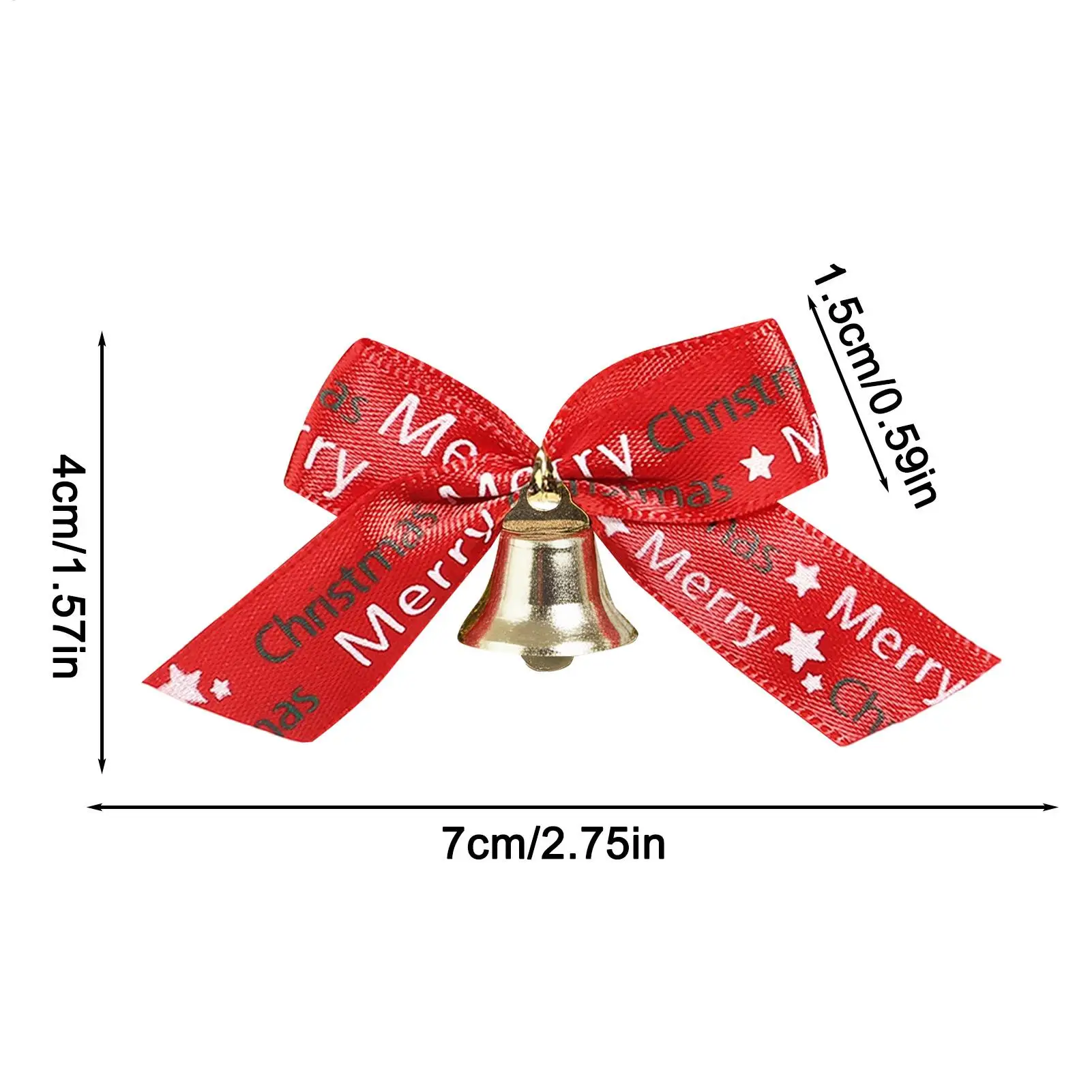 Christmas Bow Bell Pendant With Bell 10 Pieces Red Home Decor Christmas Tree Bow Decorations For Holiday New Year Halloween