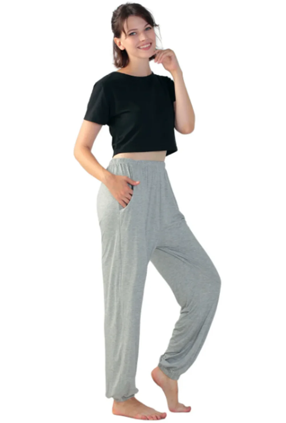 Plus Size, dehnbare, atmungsaktive Hose mit weitem Bein, weiche, bequeme Alltagshose, für Fitness, Yoga, Outdoor, Jogger, M, L, XL, 3XL, Insektenschutz – Detail 12