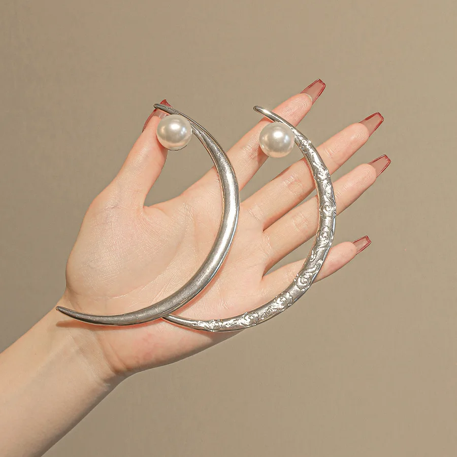 Hand Carved Wooden Moon Hair Sticks Solid Wood Crescent Hair Forks