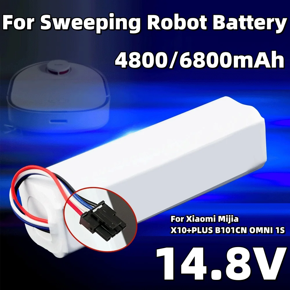 14.8V 6800mAh Battery for Xiaomi Mijia X10+PLUS B101CN OMNI 1S and Dreame F9 D9 L10 Pro Plus S10 S20 X10 Sweeping Mopping Robot