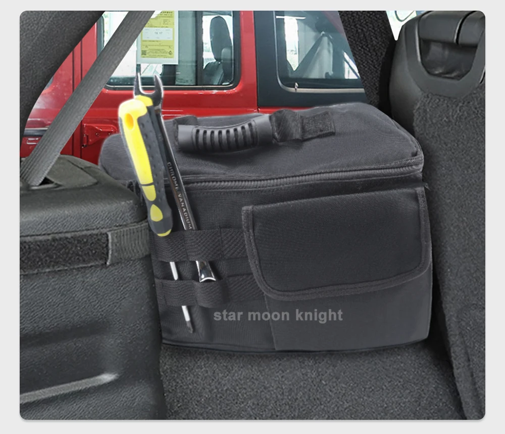 Für Jeep Wrangler JK (2007–2017), Wrangler JL (2018–2023), 4-türige Kofferraum-Fracht-Aufbewahrungstasche, Organizer, Verstauen, Aufräumen, Taschen – Detail 10