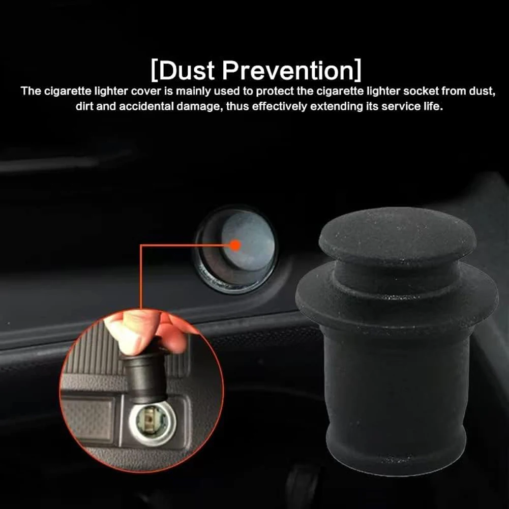 Universal Cigarette Lighter Cover Waterproof Dustproof Plug Cover 2.1/2.2cm Hole Car Cigarette Lighter Socket Protector Dust Cap