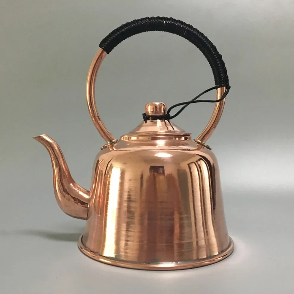 1.5L Pure Copper Teapot Thickened Red Copper Brass Boiling Kettle Anti-Scald Milk Tea Pot Vintage Tea Set For Home