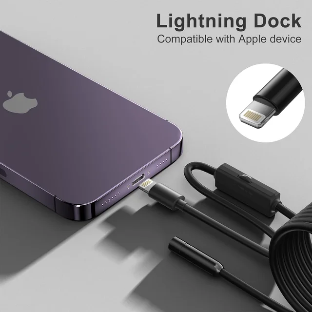 8mm 1080P Single Dual Lens Iphone Endoscopic Piping Video Sewer Inspection Endoscope Camera For Iphone Ios 8 Plus Car Industrial 4