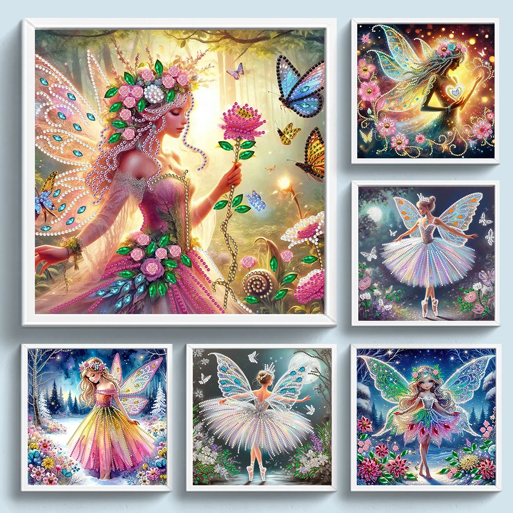 5D DIY Partial Special Shaped Drill Diamond Painting Kit Fairy Girl Decoration