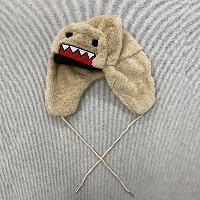 Outdoor New Black Handsome Domo kun Cartoon bestickte Strickmütze Gleicher Stil Warm und winddicht Hip Hop Freizeit Mode Hut Au – Detail 4
