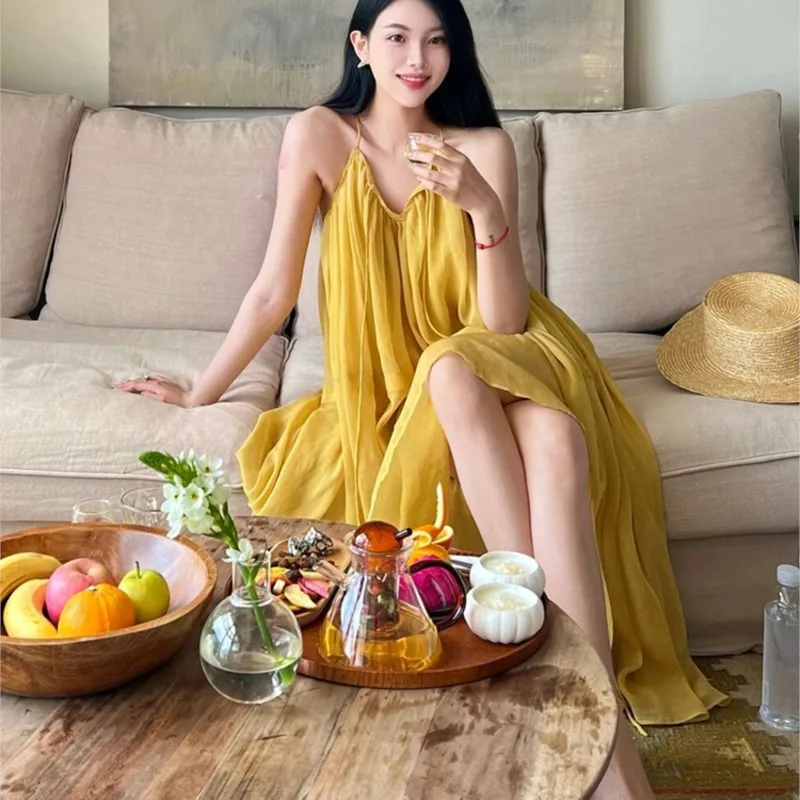 

New Women's Clothing Pure Desire Design Sense Niche Small Korean Style Halter Dress