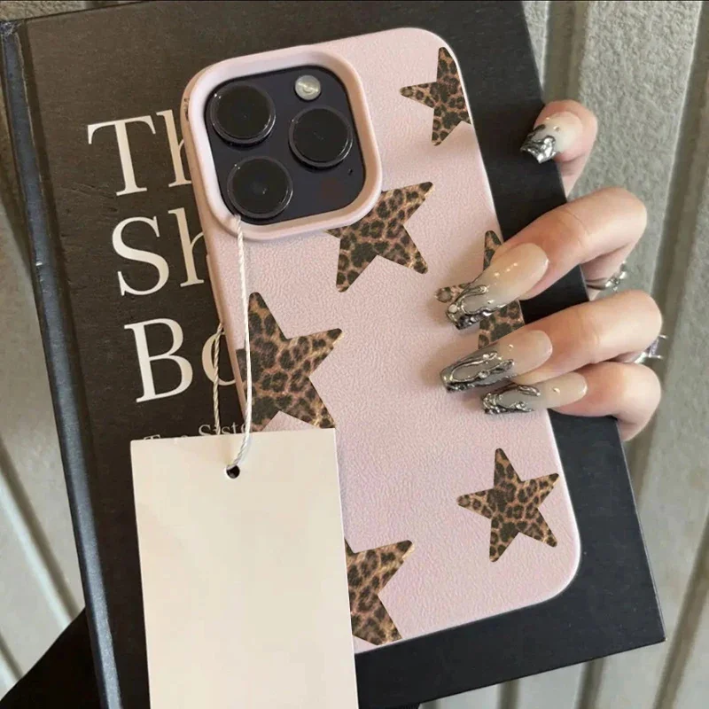 Leopard Print Bow Tie Star Phone Case Cover