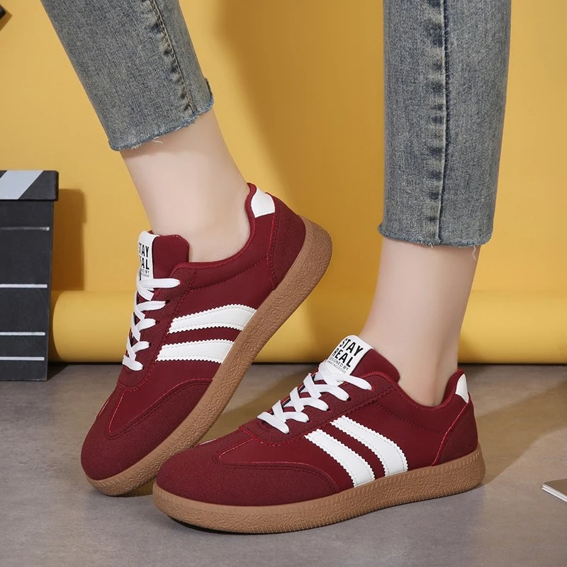 Lace Up Flat Shoes For Running, Sports, Casual, Fashionable, Comfortable Women's Shoes_vogvips.com